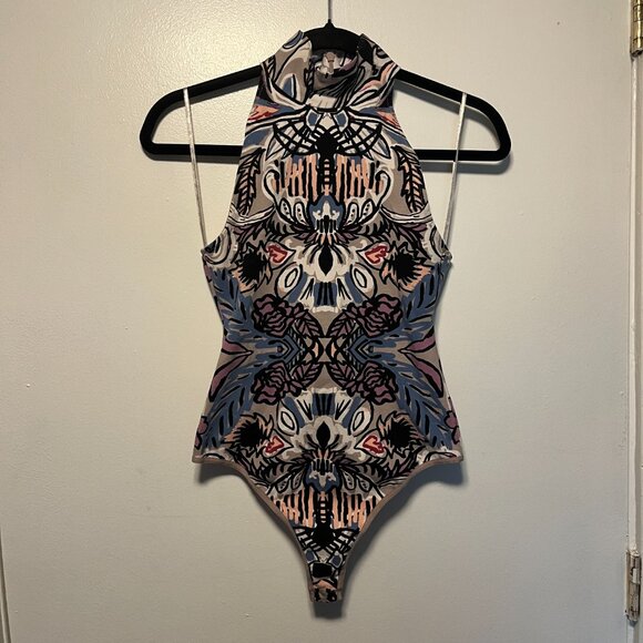 Free People Patterned Thong Bodysuit – Multicolor Print – Women’s XS - Picture 3 of 5